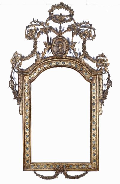 Specchiera in Legno Intagliato, XIX Secolo