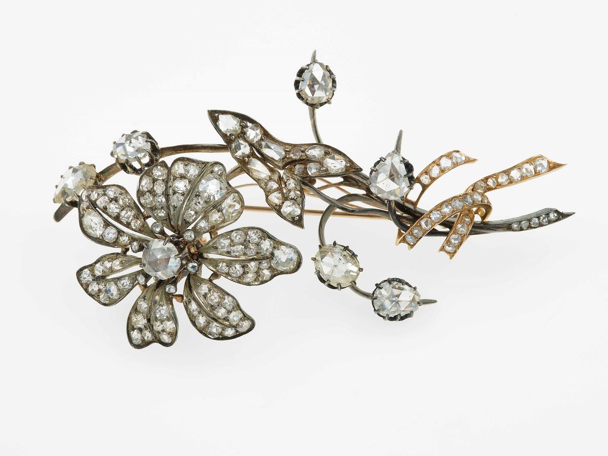 Piccola Tiara con Diamanti di Vecchio Taglio