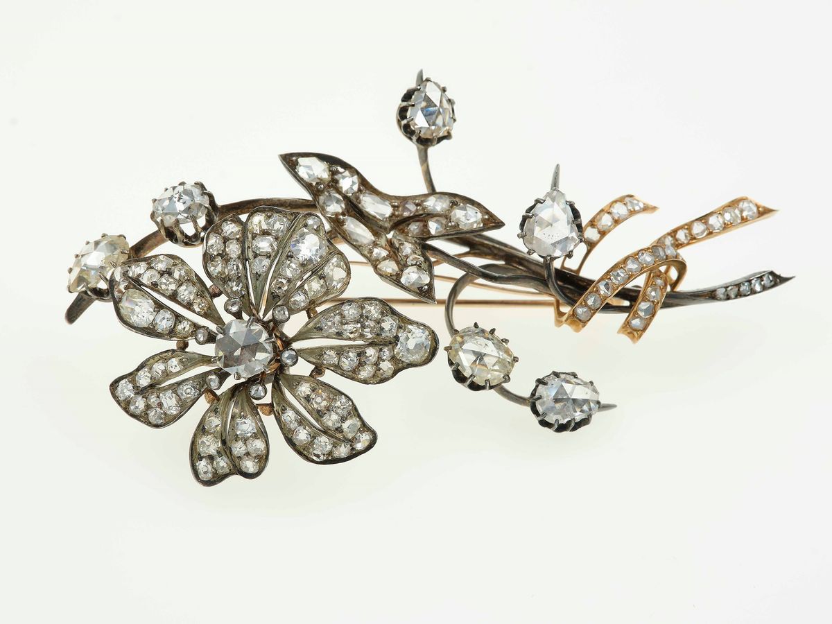 Piccola Tiara con Diamanti di Vecchio Taglio
