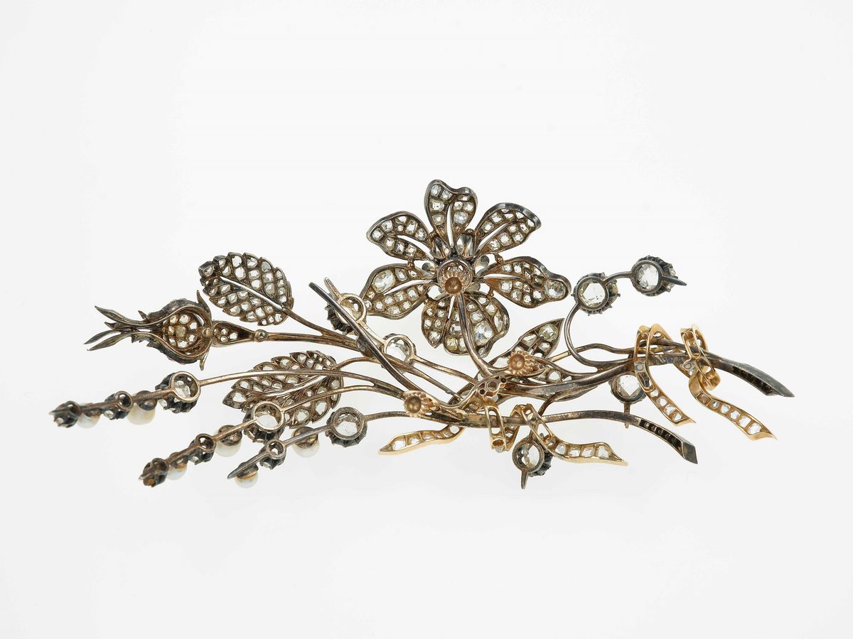 Piccola Tiara con Diamanti di Vecchio Taglio