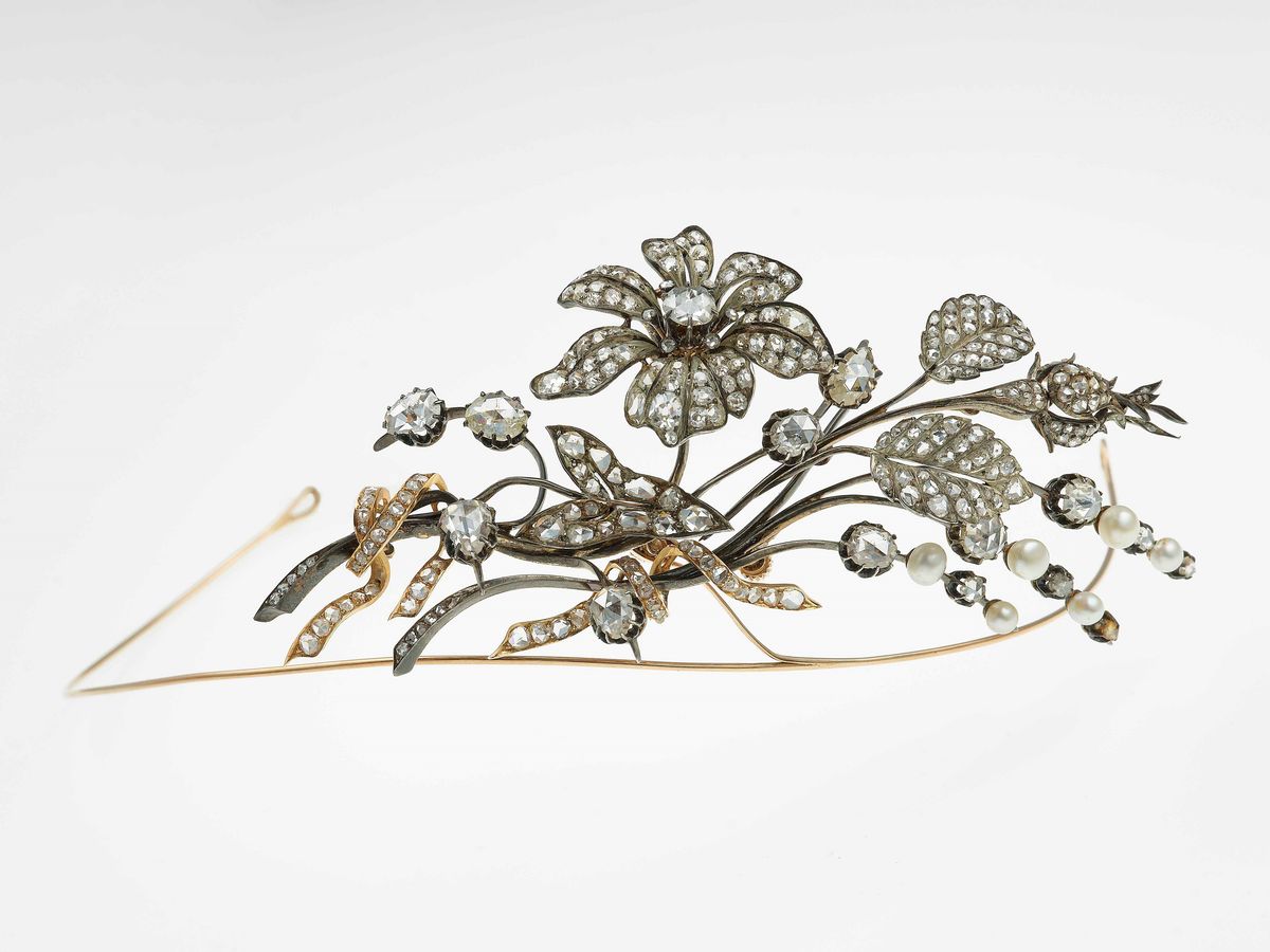 Piccola Tiara con Diamanti di Vecchio Taglio