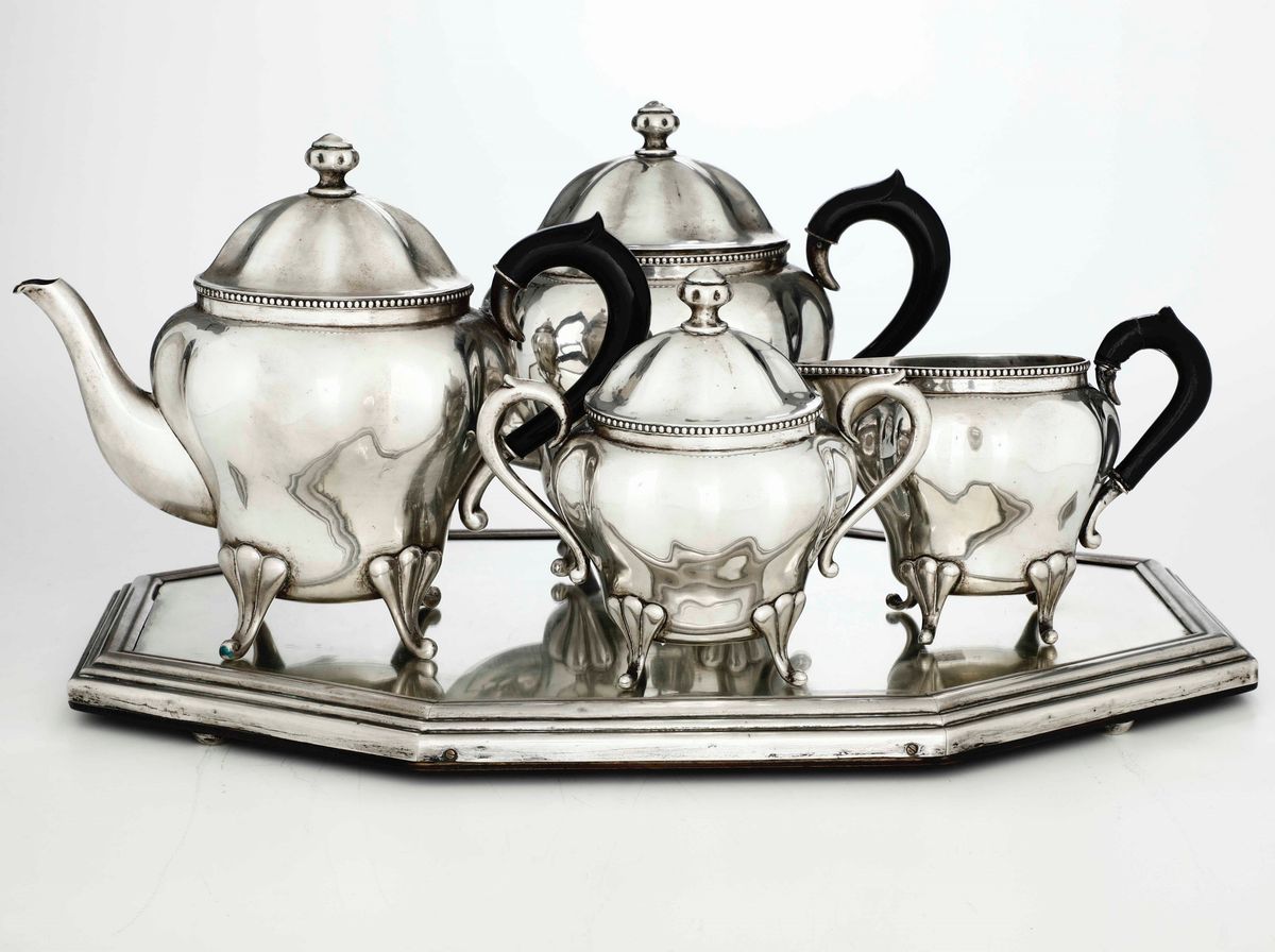 Servizio da Tè e Caffè in Argento. Argenteria Italiana del XX Secolo