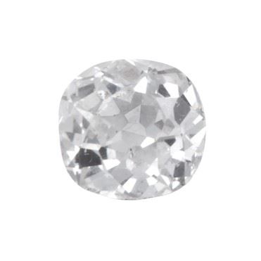 Diamante taglio cuscino, ct 0,91, colore I; caratteristiche interne P1; fluorescenza UV debole az...