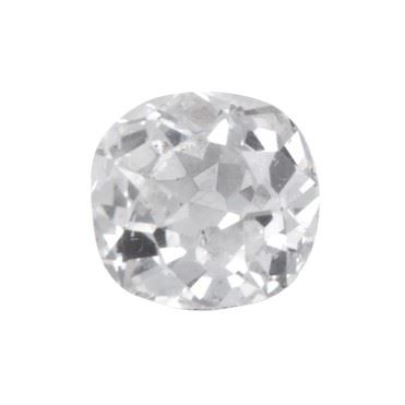 Diamante taglio cuscino vecchio di ct 0.91, colore I, caratteristiche interne P1, fluorescenza UV debole azzurra