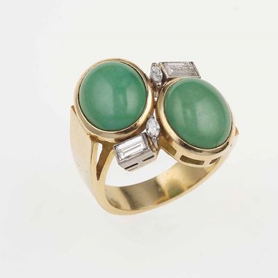 Anello Contrarié con Turchese e Diamanti