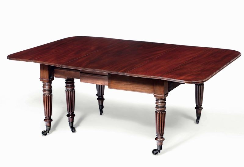 Tavolo da pranzo in legno di mogano. Inghilterra XIX secolo  - Asta Dimore Italiane - Cambi Casa d'Aste