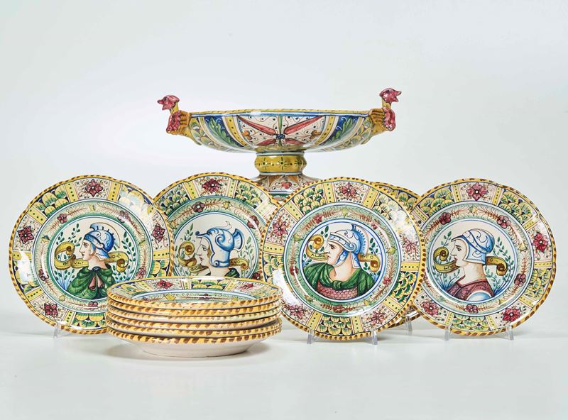 Servizio da dessert Gualdo Tadino, Cooperativa Ceramisti, prima metà del XX secolo  - Auction tableware | Cambi Time - I - Cambi Casa d'Aste
