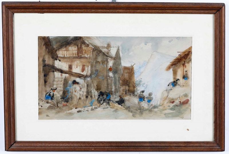 Anonimo del XX secolo Borgo Alpino  - Auction 19th and 20th Century Paintings | Cambi Time - Cambi Casa d'Aste