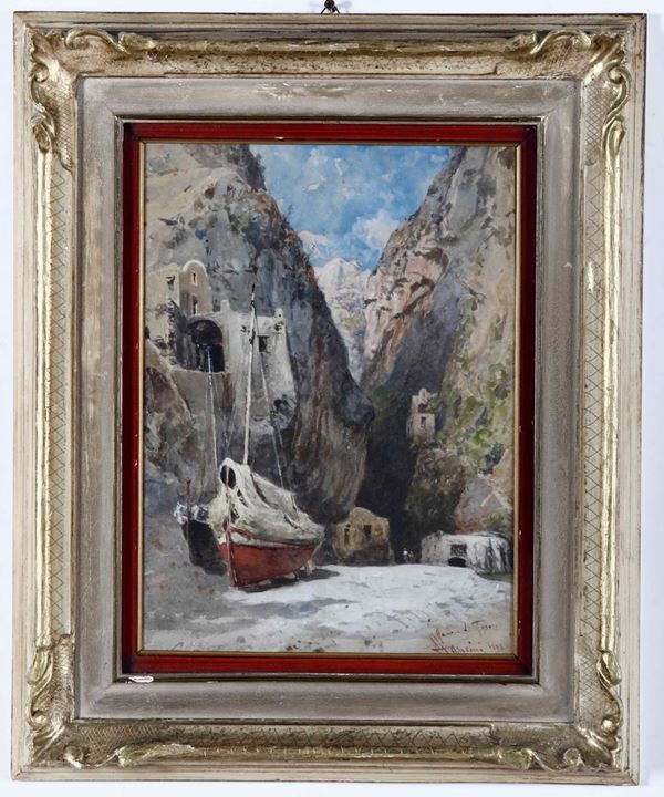 Francesco Mancini (1830-1905) Marina di Furore