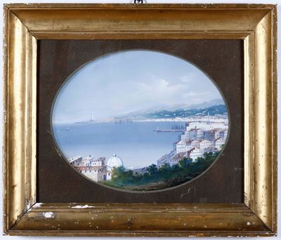 Pittore del XIX-XX Secolo Veduta del Porto di Genova