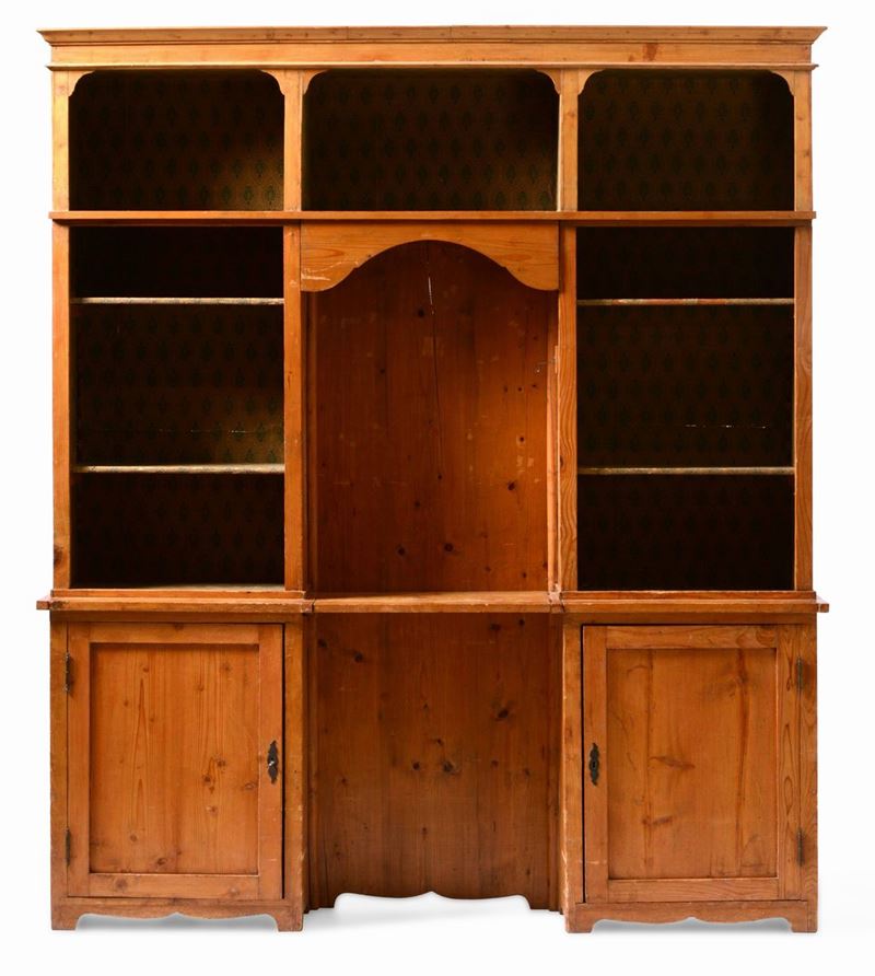 Libreria a due corpi in legno. XX secolo  - Asta Antiquariato Febbraio | Cambi Time - Cambi Casa d'Aste