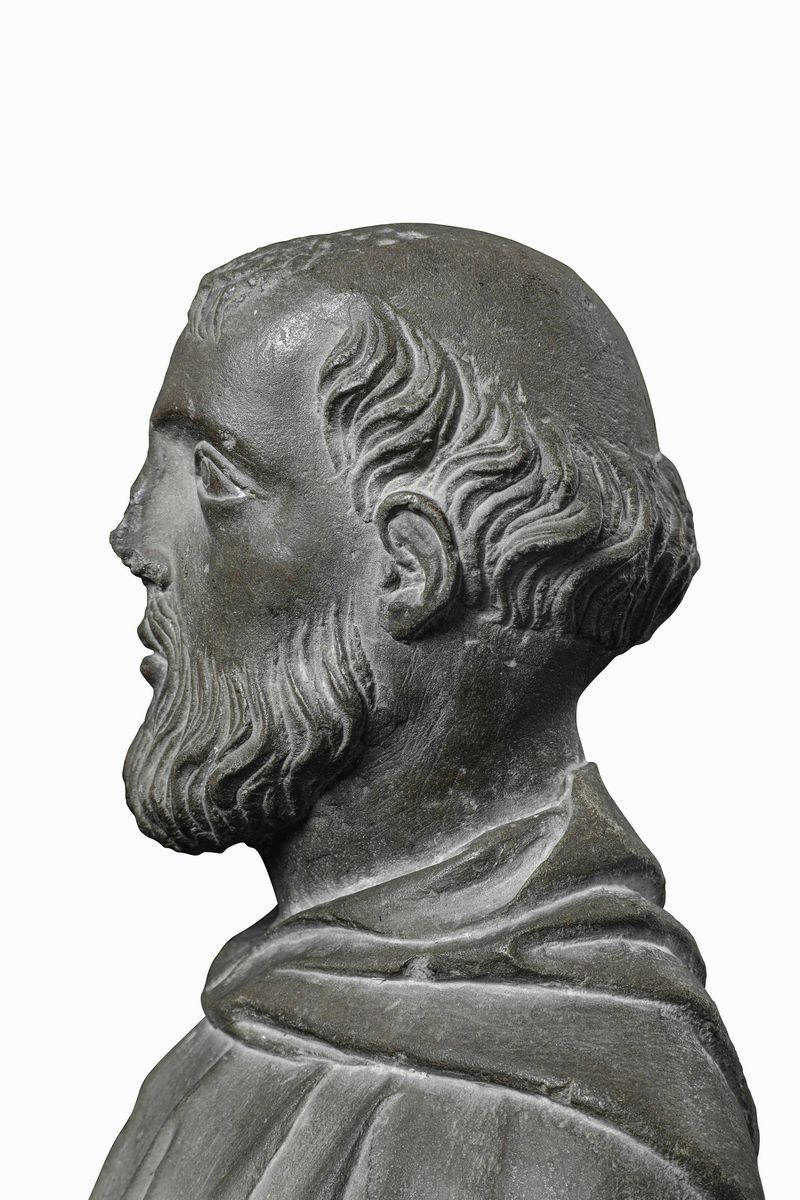Figura di Santo. Pietraforte. Nino Pisano e Andrea Pisano, Attribuita A. Terzo Quarto del XIV Sec...