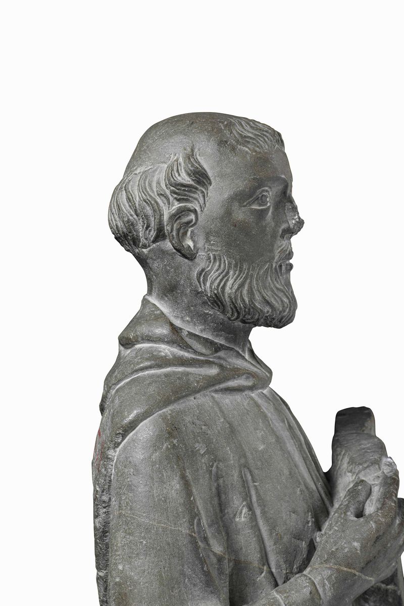 Figura di Santo. Pietraforte. Nino Pisano e Andrea Pisano, Attribuita A. Terzo Quarto del XIV Sec...