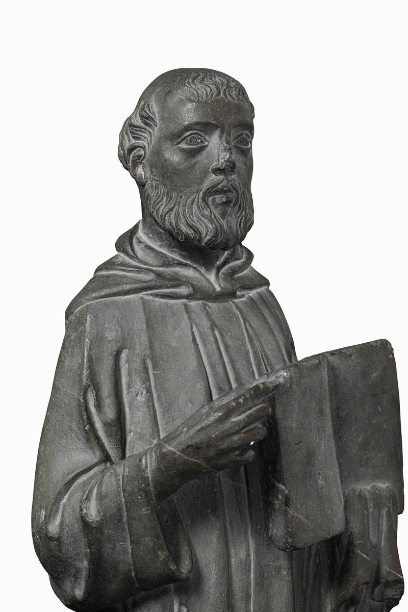 Figura di Santo. Pietraforte. Nino Pisano e Andrea Pisano, Attribuita A. Terzo Quarto del XIV Sec...
