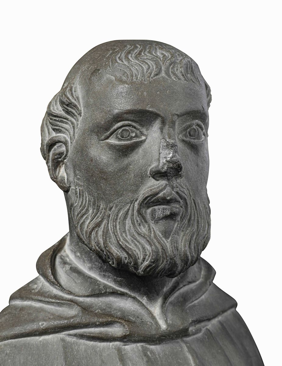 Figura di Santo. Pietraforte. Nino Pisano e Andrea Pisano, Attribuita A. Terzo Quarto del XIV Sec...