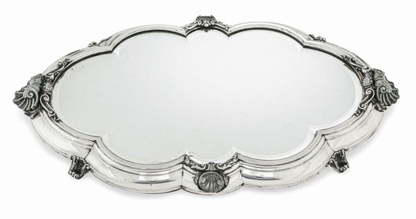 Presentoire in argento e specchio. Argenteria italiana della prima metà del XX secolo