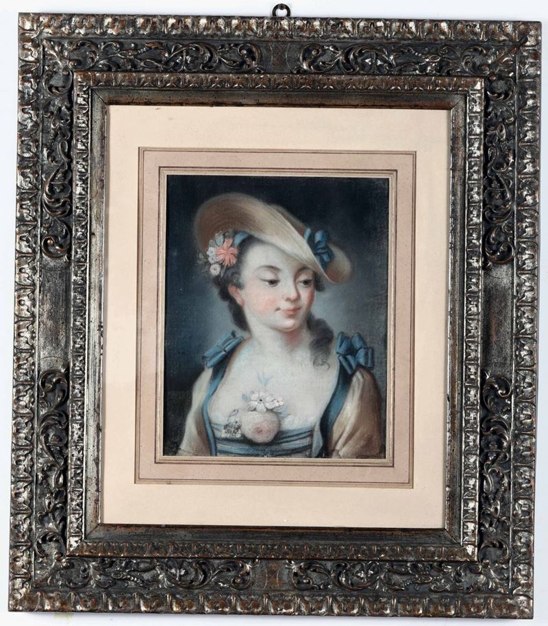 Tomaso Bugoni : Ritratto femminle  - pastello su carta - Auction Old Masters - Cambi Casa d'Aste