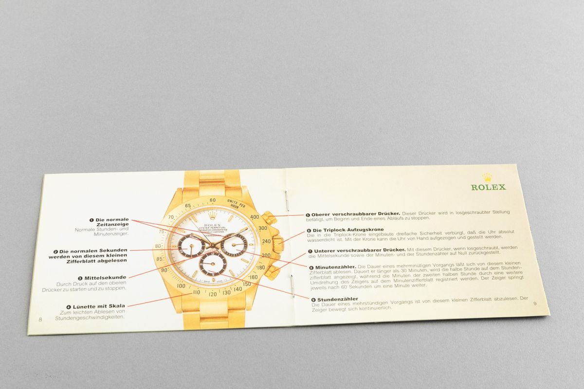 Rolex - Libretto Rolex Cosmograph Daytona, 1994 Lingua Tedesca