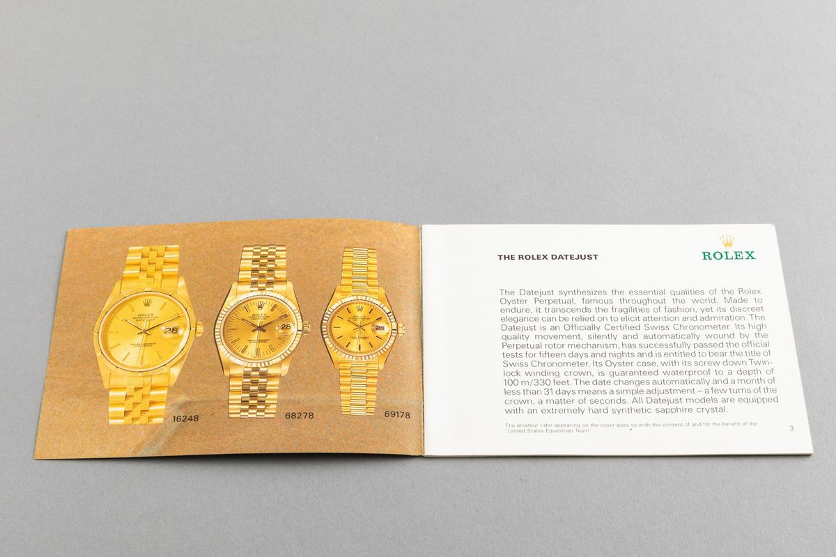 Rolex - Libretto Rolex Datejust, 1999 Lingua Inglese
