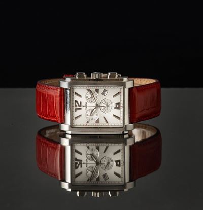 Festina - Orologio Rettangoloatre in Acciaio al Quarzo con Cronografo e Data, Cinturino in Pelle