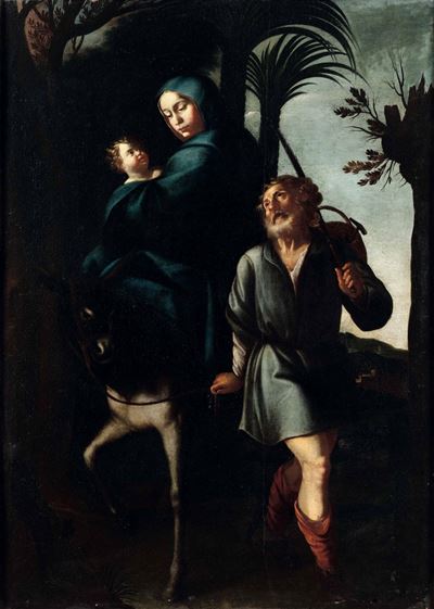 Scuola del XVII-XVIII Secolo Fuga in Egitto