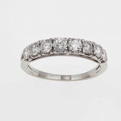 Anello Demi-rivière con Diamanti Taglio Brillante per Ct 1.20
