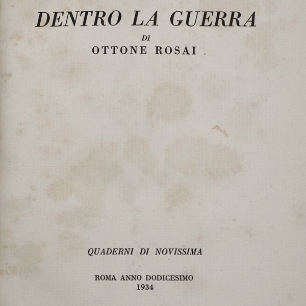 Ottone Rosai - Massimo Bontempelli - Giorgio Vigolo - Quaderni di Novissima, Roma, 1934. 