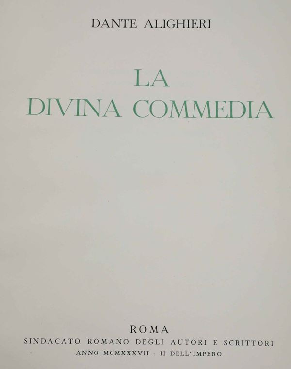 La Divina Commedia, Roma, Sindacato romano degli autori e scrittori, 1937