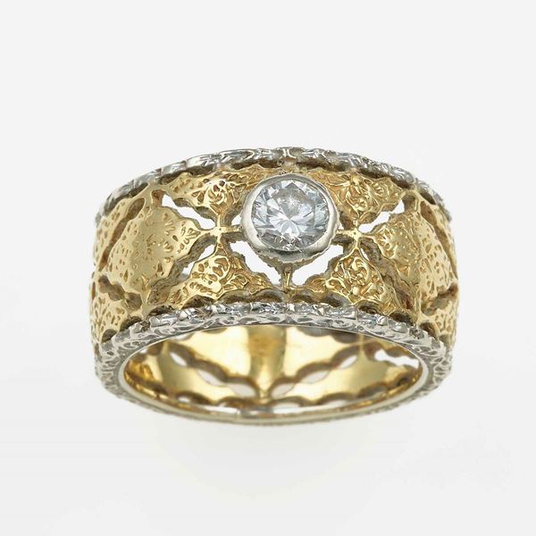 Diamond and gold ring. Signed Mario Buccellati