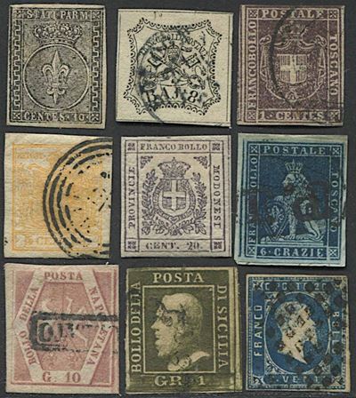 1850/1868, Antichi Stati Italiani, Piccola Collezione di 95 Esemplari.