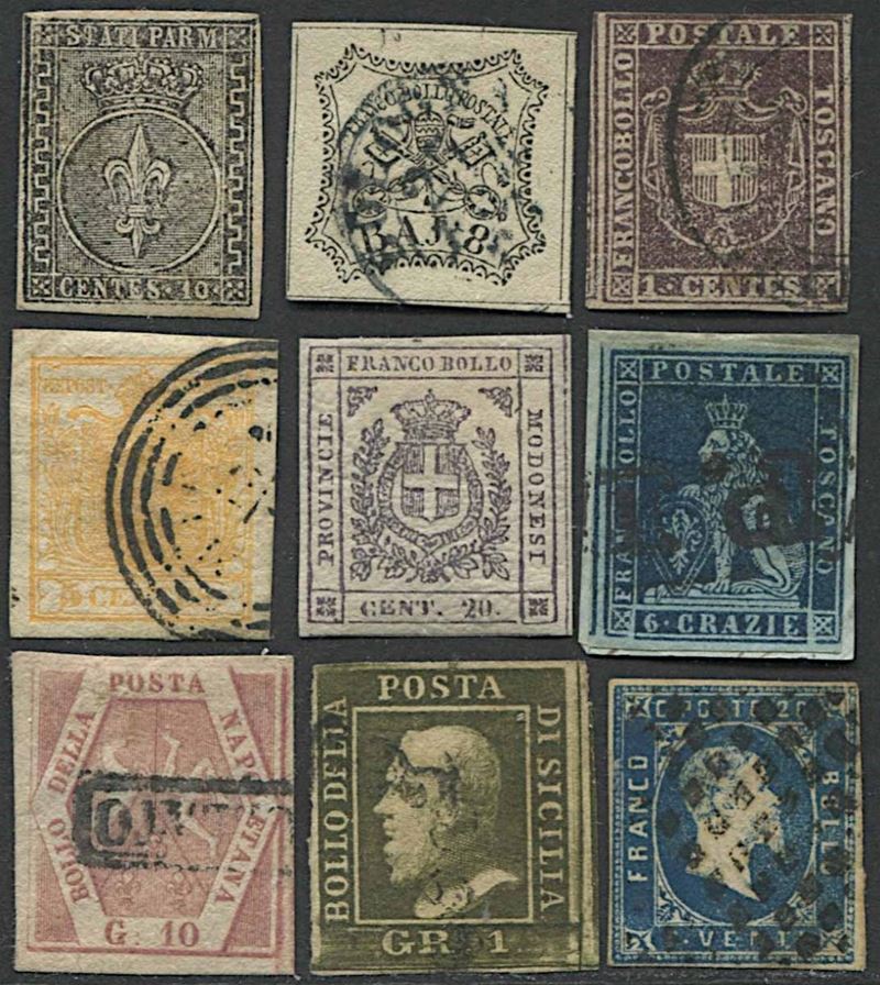 1850/1868, Antichi Stati Italiani, piccola collezione di 95 esemplari.  - Asta Filatelia e Storia Postale - Cambi Casa d'Aste