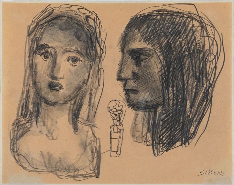 Mario Sironi - Composizione con Testa e Busto Femminili