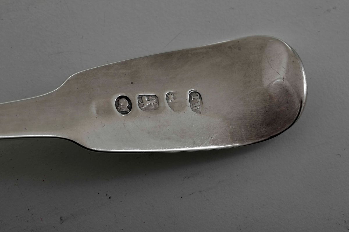 Paletta da Pesce in Argento Sterling. Newcastle Inizio XIX Secolo, Argentiere Thomas Watson