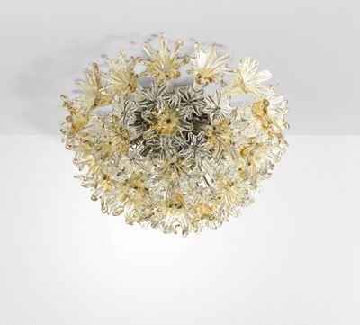 Lampada a Plafone Mod. Esprit con Struttura in Metallo Cromato ed Elementi Diffusori in Vetro di ...
