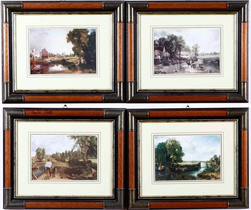 Lotto di Quattro Stampe da Opere di Constable