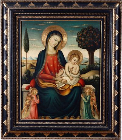 Scuola del XIX Secolo Madonna con Bambino e Angeli