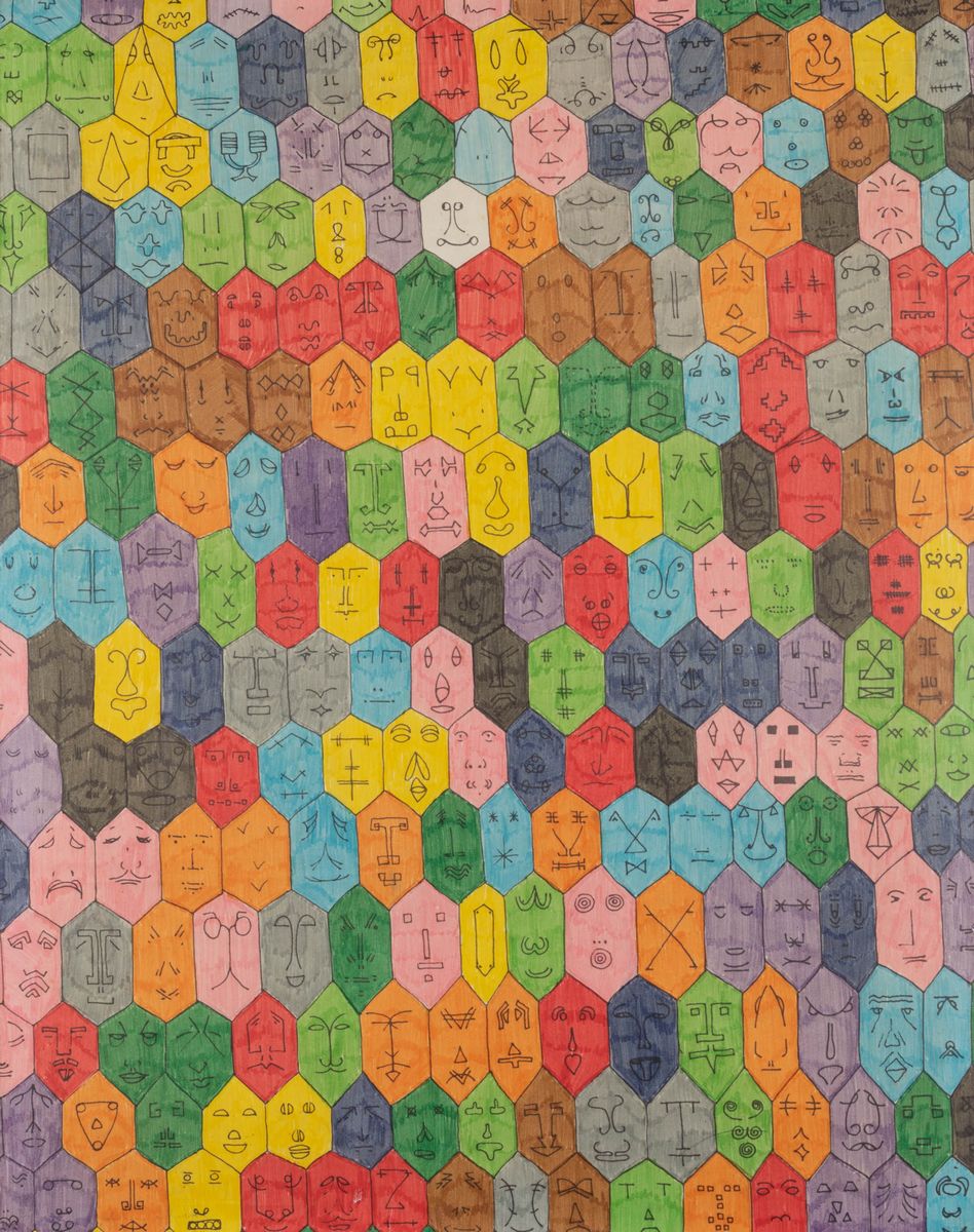 Alighiero Boetti - Faccine Colorate (manifesto)
