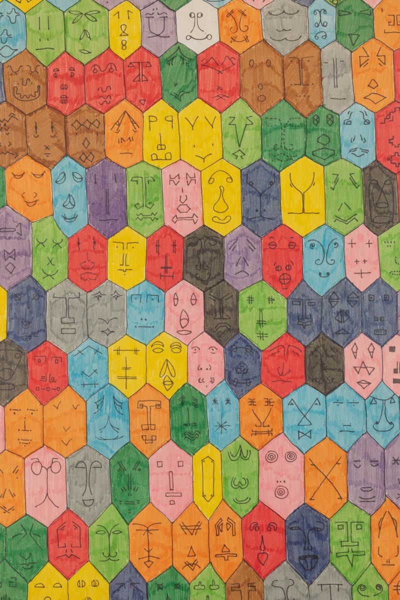 Alighiero Boetti - Faccine Colorate (manifesto)