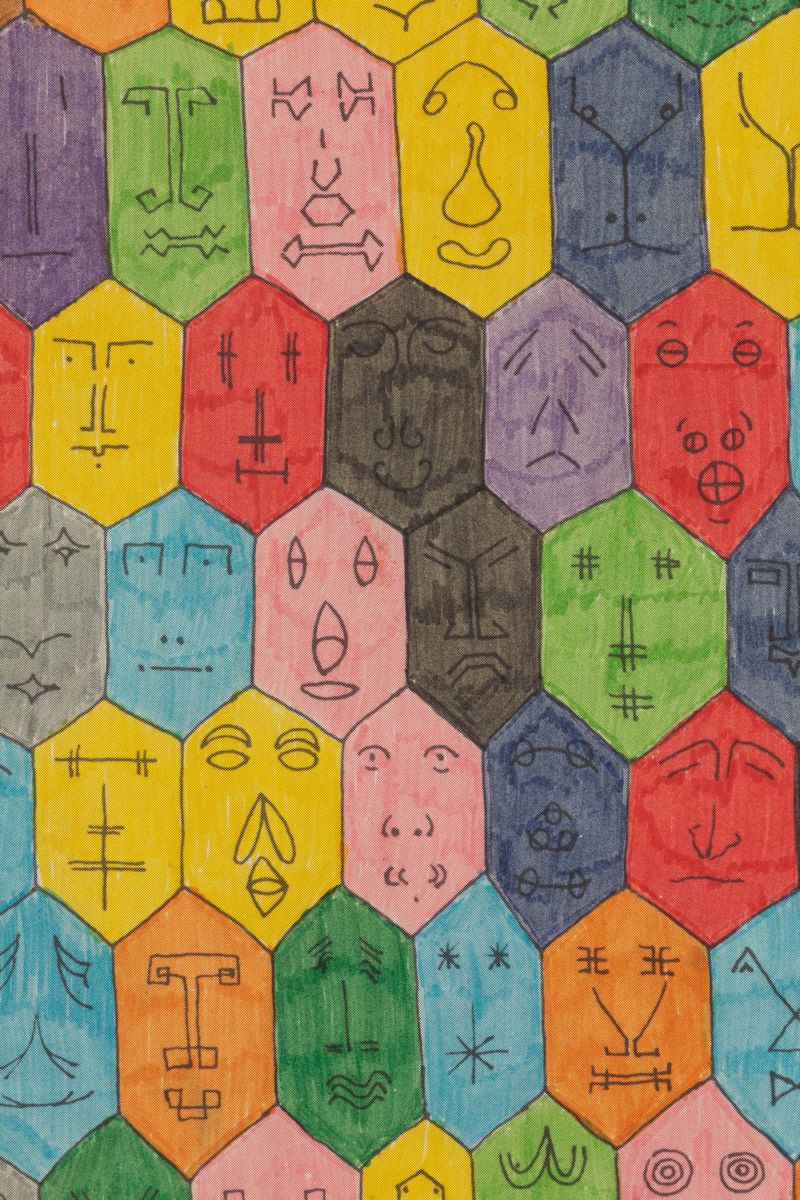 Alighiero Boetti - Faccine Colorate (manifesto)
