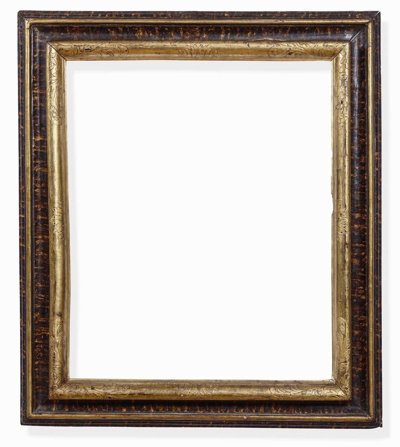 Cornice in legno marmorizzato e dorato. Marche XVII secolo  - Auction Antique Frames - Cambi Casa d'Aste