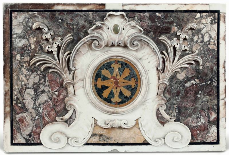 Pannello in marmo bianco scolpito. Arte barocca italiana del XVII-XVIII secolo  - Auction Italian Mansions - Cambi Casa d'Aste