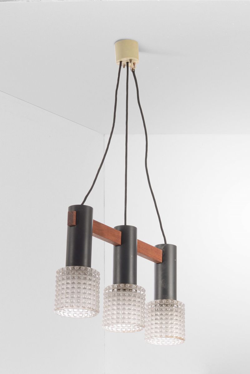 Piccolo Lampadario a Tre Luci. Italia XX Secolo