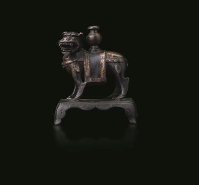 Figura di Drago in Bronzo con Tracce di Doratura, Cina, Dinastia Ming, XVII Secolo