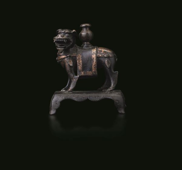 Figura di drago in bronzo con tracce di doratura, Cina, Dinastia Ming, XVII secolo
