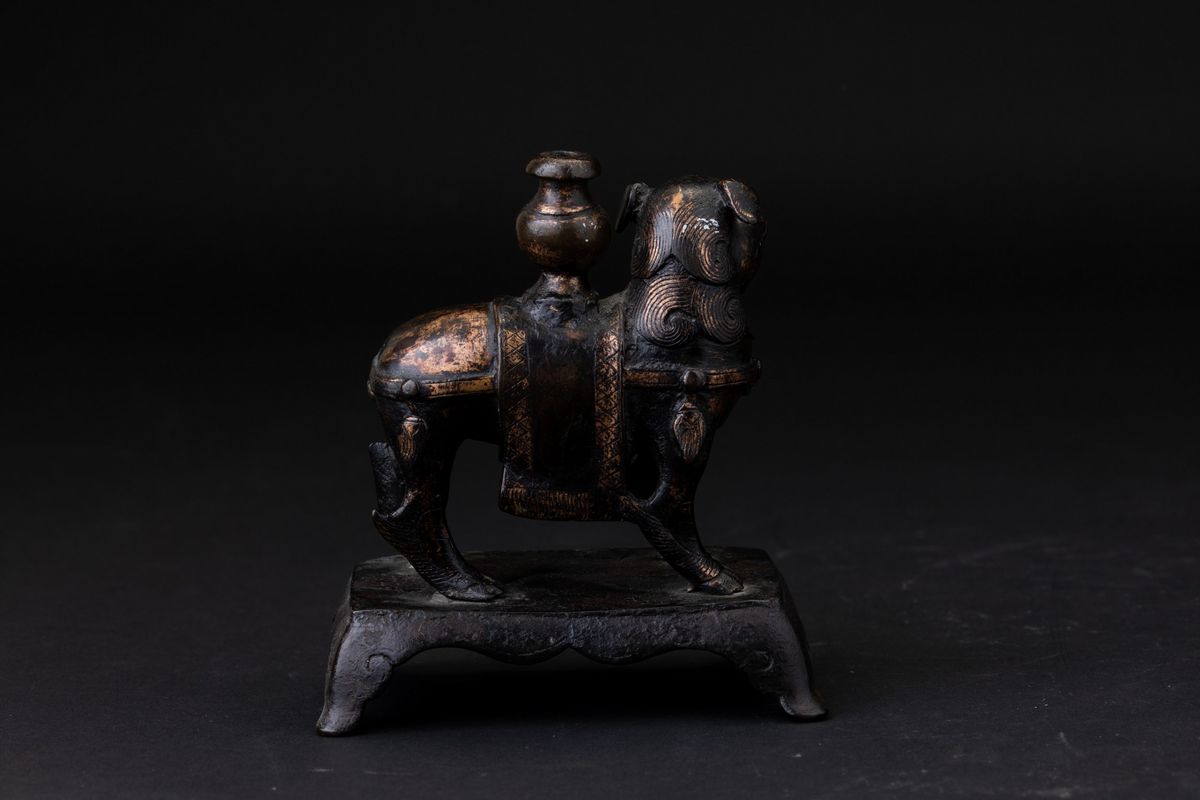 Figura di Drago in Bronzo con Tracce di Doratura, Cina, Dinastia Ming, XVII Secolo
