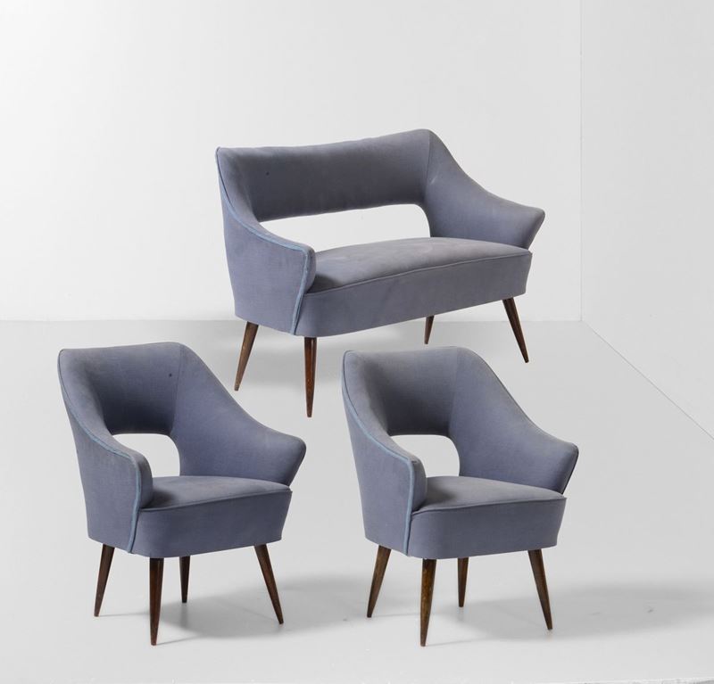 Set di divano e  due poltrone  - Asta Design - Cambi Casa d'Aste