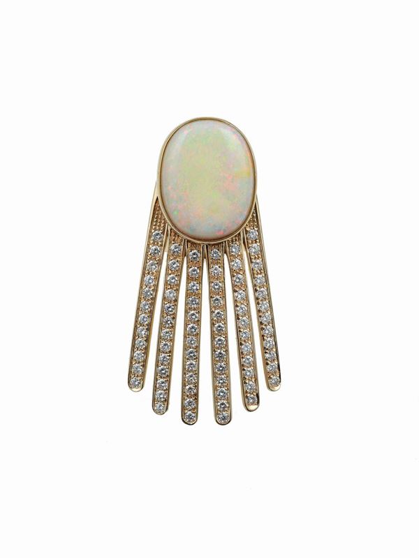 Opal and diamond ring designed by Alessandro Mendini