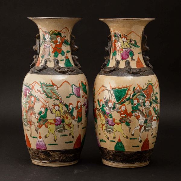 Two porcelain vases, China, Qing Dynasty