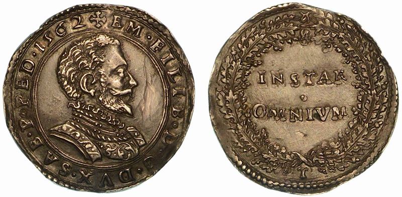 EMANUELE FILIBERTO. Testa di ferro (1553-1580). Lira 1562. Torino.  - Auction Numismatics - Cambi Casa d'Aste