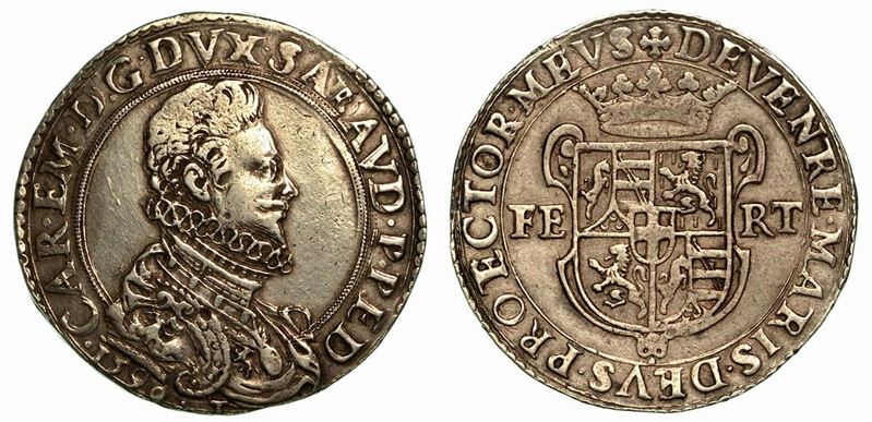 CARLO EMANUELE I. Il Grande (1580-1630). Ducatone 1590 (IV tipo). Torino.  - Auction Numismatics - Cambi Casa d'Aste